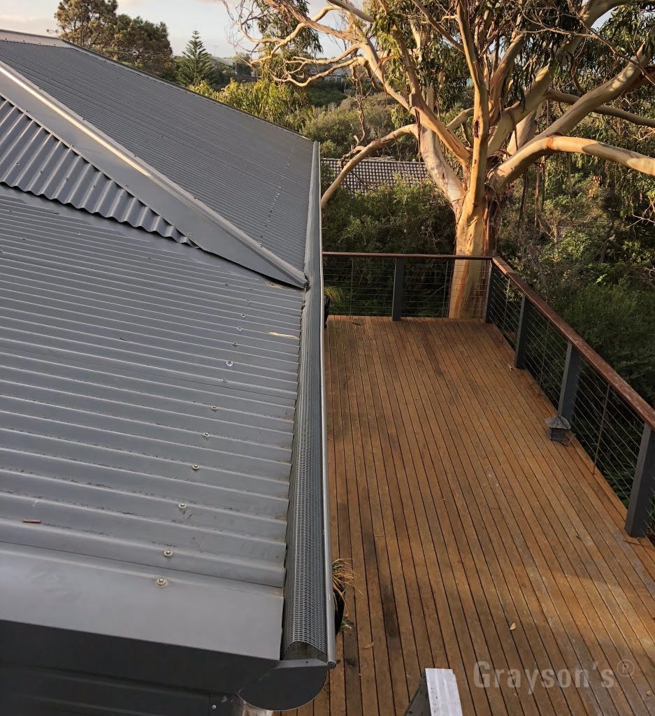 Our gutter guard on a roof at Sorrento on the Mornington Peninsula.