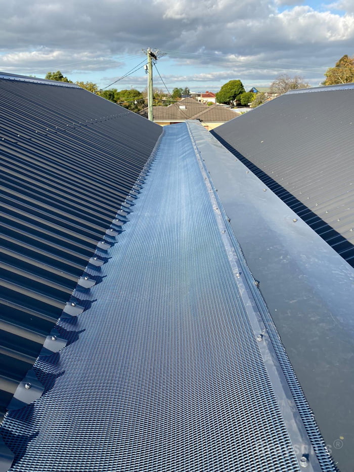 Mesh on a central roof channel