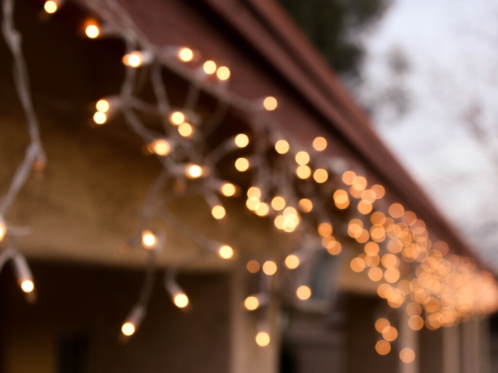 Christmas Lights installed with Gutter Guard Clip Hooks