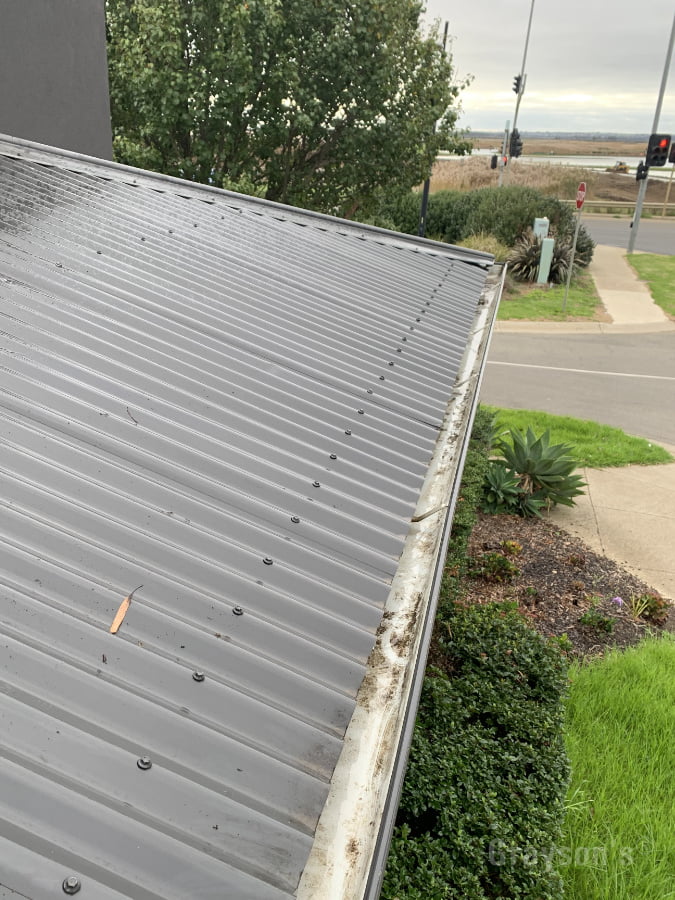 Freshly cleaned gutters on a Geelong home